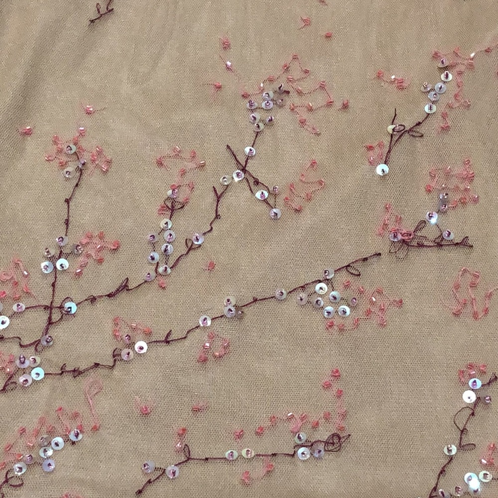 SOLD NWT BCBGMAXAZRIA Collection Gown Size 2 Nude Pink Sequin Floral Embroidery - Picture 12 of 12